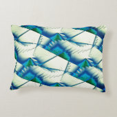 濃いシアンの上で緑のジグザグまたはソーを青に王室の変更 アクセントクッション (裏面)