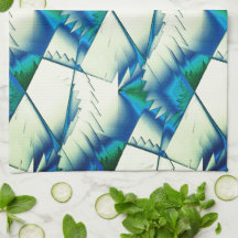 濃いシアンの上で緑のジグザグまたはソーを青に王室の変更