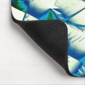 濃いシアンの上で緑のジグザグまたはソーを青に王室の変更 マウスパッド (コーナー)