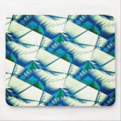 濃いシアンの上で緑のジグザグまたはソーを青に王室の変更 マウスパッド (正面)
