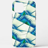 濃いシアンの上で緑のジグザグまたはソーを青に王室の変更 Case-Mate iPhoneケース (裏面)