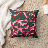 濃いシアンの抽象芸術テープの赤いピンクの色合い クッション (ブランケット)