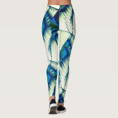 濃いシアン色から青の上に緑の切り株またはジグザグの王室の切断 レギンス (裏面)