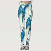 濃いシアン色から青の上に緑の切り株またはジグザグの王室の切断 レギンス (正面)