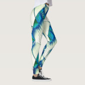 濃いシアン色から青の上に緑の切り株またはジグザグの王室の切断 レギンス (右)