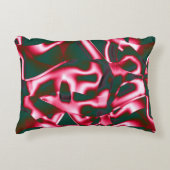 濃いシアン色の抽象芸術テープに赤いピンク色の色合い アクセントクッション (正面)