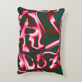 濃いシアン色の抽象芸術テープに赤いピンク色の色合い アクセントクッション
