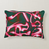 濃いシアン色の抽象芸術テープに赤いピンク色の色合い アクセントクッション (裏面)