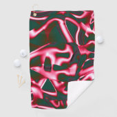 濃いシアン色の抽象芸術テープに赤いピンク色の色合い ゴルフタオル (インサイチュ)