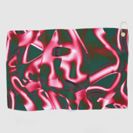 濃いシアン色の抽象芸術テープに赤いピンク色の色合い ゴルフタオル