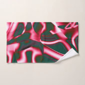 濃いシアン色の抽象芸術テープに赤いピンク色の色合い バスタオルセット (ハンドタオル)