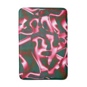 濃いシアン色の抽象芸術テープに赤いピンク色の色合い バスマット (正面縦)