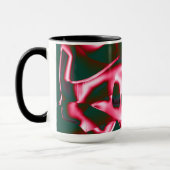 濃いシアン色の抽象芸術テープに赤いピンク色の色合い マグカップ (左)