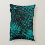 濃いシアン – 緑のストロークがバーラップのように交差 アクセントクッション (裏面(縦))