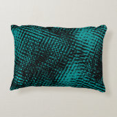 濃いシアン – 緑のストロークがバーラップのように交差 アクセントクッション (裏面)