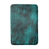 濃いシアン – 緑のストロークがバーラップのように交差 バスマット (正面縦)