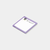 濃いシックな黒猫アートで鉛筆を紫に ポストイット (アングル)