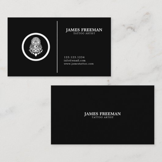 濃いシンプルの入れ墨 名刺 (正面/裏面)