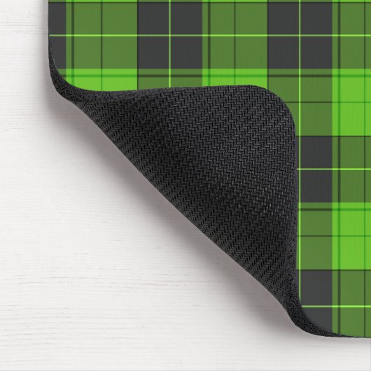 濃いシンプル緑色のタータンチェックパターン マウスパッド (コーナー)