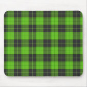 濃いシンプル緑色のタータンチェックパターン マウスパッド (正面)