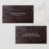 濃いスタイリッシュ茶色の木のテクスチャプロフェッショナル 名刺 (正面/裏面)