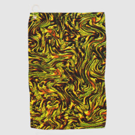 濃いストロークとオレンジの黄金色の素朴な質感 ゴルフタオル