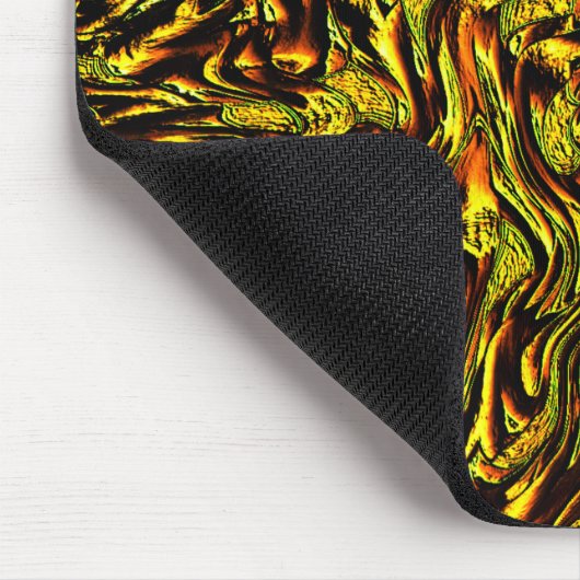 濃いストロークとオレンジの黄金色の素朴な質感 マウスパッド (コーナー)