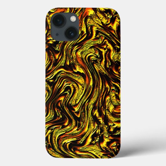 濃いストロークとオレンジの黄金色の素朴な質感 Case-Mate iPhoneケース (裏面)