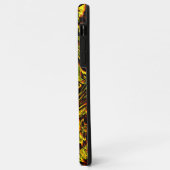 濃いストロークとオレンジの黄金色の素朴な質感 Case-Mate iPhoneケース (裏面/左)