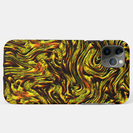 濃いストロークとオレンジの黄金色の素朴な質感 iPhone 11 PRO MAXケース