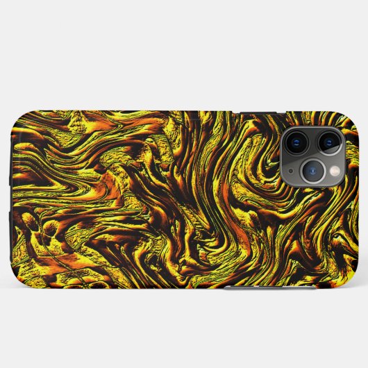 濃いストロークとオレンジの黄金色の素朴な質感 Case-Mate iPhoneケース (裏面(横))