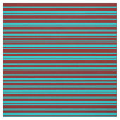 濃いターコイズとマルーン色の線 ファブリック (見本)