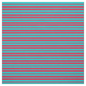 濃いターコイズと深紅の色の線 ファブリック (見本)