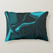 濃いターコイズの青、深いの空、またはシアンの曲線 アクセントクッション (正面)