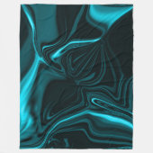 濃いターコイズの青、深いの空、またはシアンの曲線 フリースブランケット (正面)