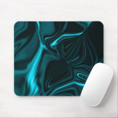 濃いターコイズの青、深いの空、またはシアンの曲線 マウスパッド (マウス)