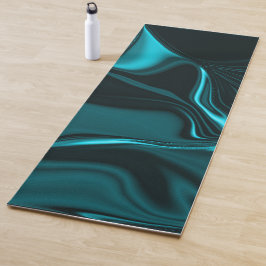 濃いターコイズの青、深いの空、またはシアンの曲線 ヨガマット