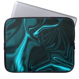 濃いターコイズの青、深いの空、またはシアンの曲線 ラップトップスリーブ