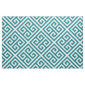 濃いターコイズ対角の正方形ギリシャ鍵パターン ファブリック (ファットクウォーター)