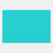 濃いターコイズ無地の色 ラッピングペーパーシート (正面3)