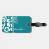 濃いターコイズ熱帯低気圧; Palm ラゲッジタグ (裏面横)