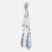 濃いターコイズ静脈大理石ルックタイ ネクタイ (裏面)