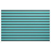 濃いターコイズ、黒、白のパターン ファブリック (ファットクウォーター)