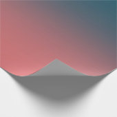 濃いティール（緑がかった色）と明るいコーラルピンク色のグラデーション ラッピングペーパー (角)