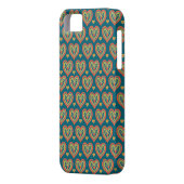 濃いティール（緑がかった色）に習熟した赤と緑のロマンチックなハート Case-Mate iPhoneケース (裏面左)