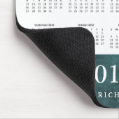 濃いティール(緑がかった色)の水彩と金ゴールド2018年カレンダーの写真 マウスパッド (コーナー)