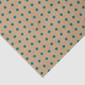 濃いティール(緑がかった色)ブルーグリーンドットフェイクブラウンク素朴ラフト 薄葉紙 (詳細)