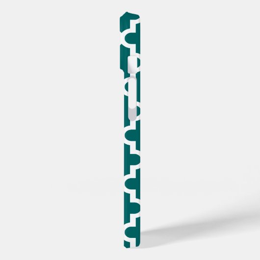 濃いティール(緑がかった色)モダンモロッコパターン Case-Mate iPhoneケース (裏面 / 左)