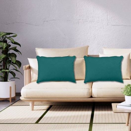 濃いティール(緑がかった色)無地のグリーンプレーンカラージュエルトーン アクセントクッション