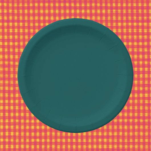 濃いティール（緑がかった色）無地の色 ペーパープレート